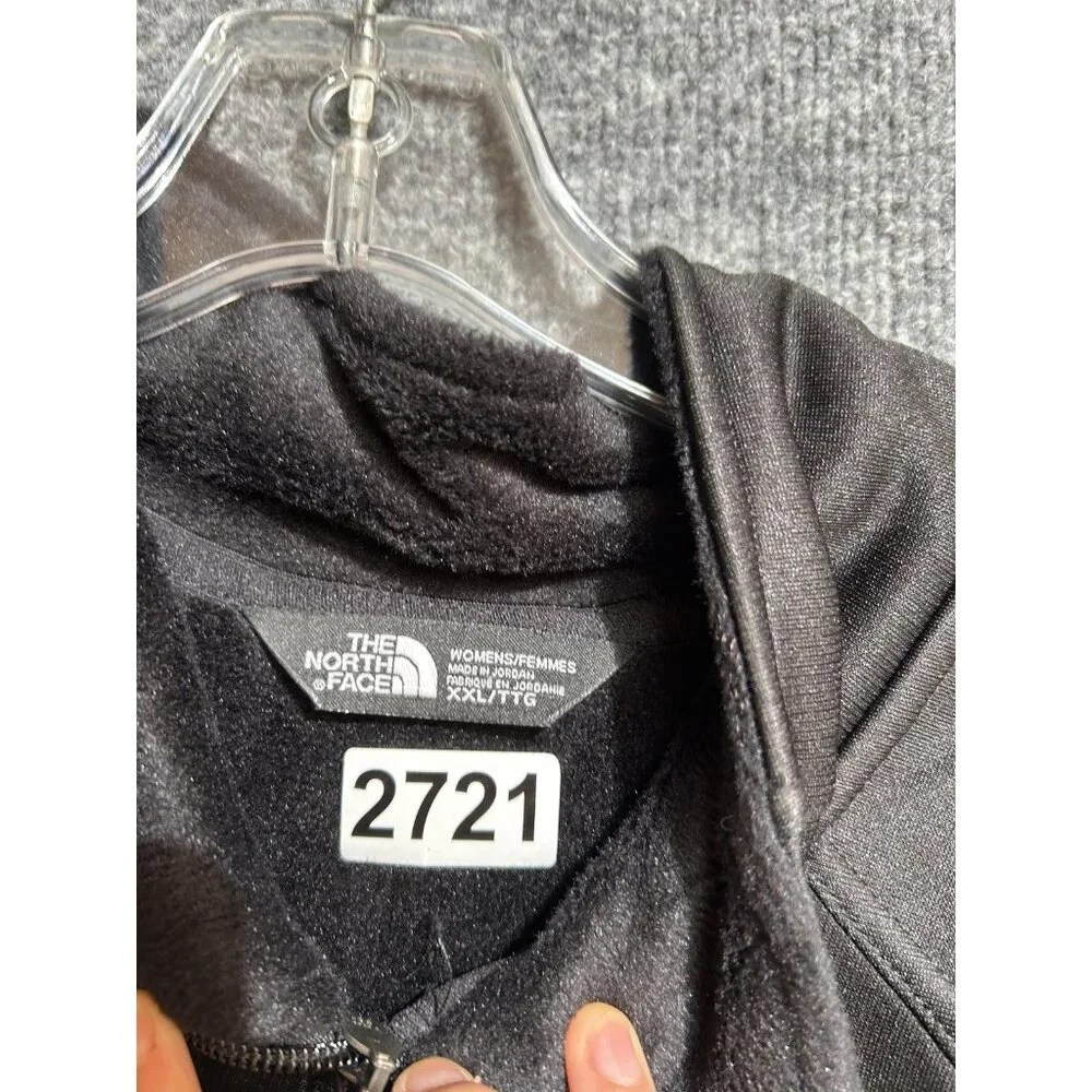 North Face Softshell Jacket Womens 2XL Black Full Zip Stu's Logo Fleece Outdoor